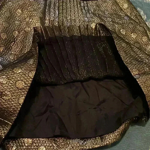 J.Crew pleated elastic waist pocket gold shimmer skirt 4 - Picture 4 of 6